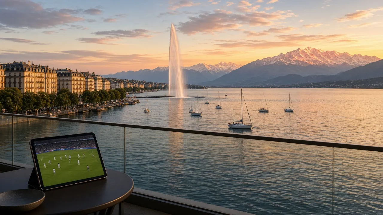 Genève : le Jet d’eau et la rade sur le lac Léman